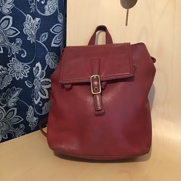 Vintage Coach Leather Burgundy Backpack - Picture 1 of 8
